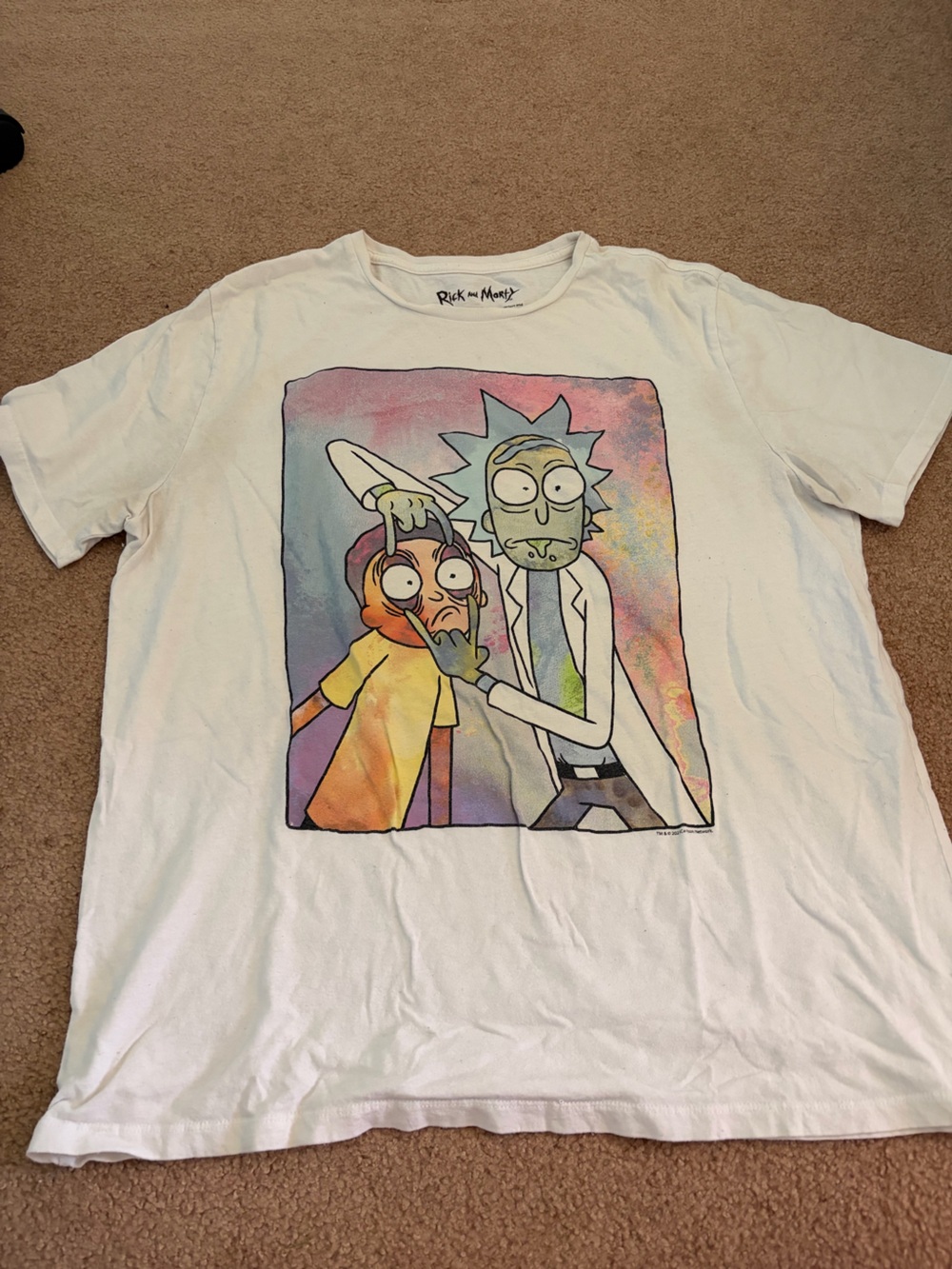 Rick and Morty Graphic Tee - White with Pastel Print
